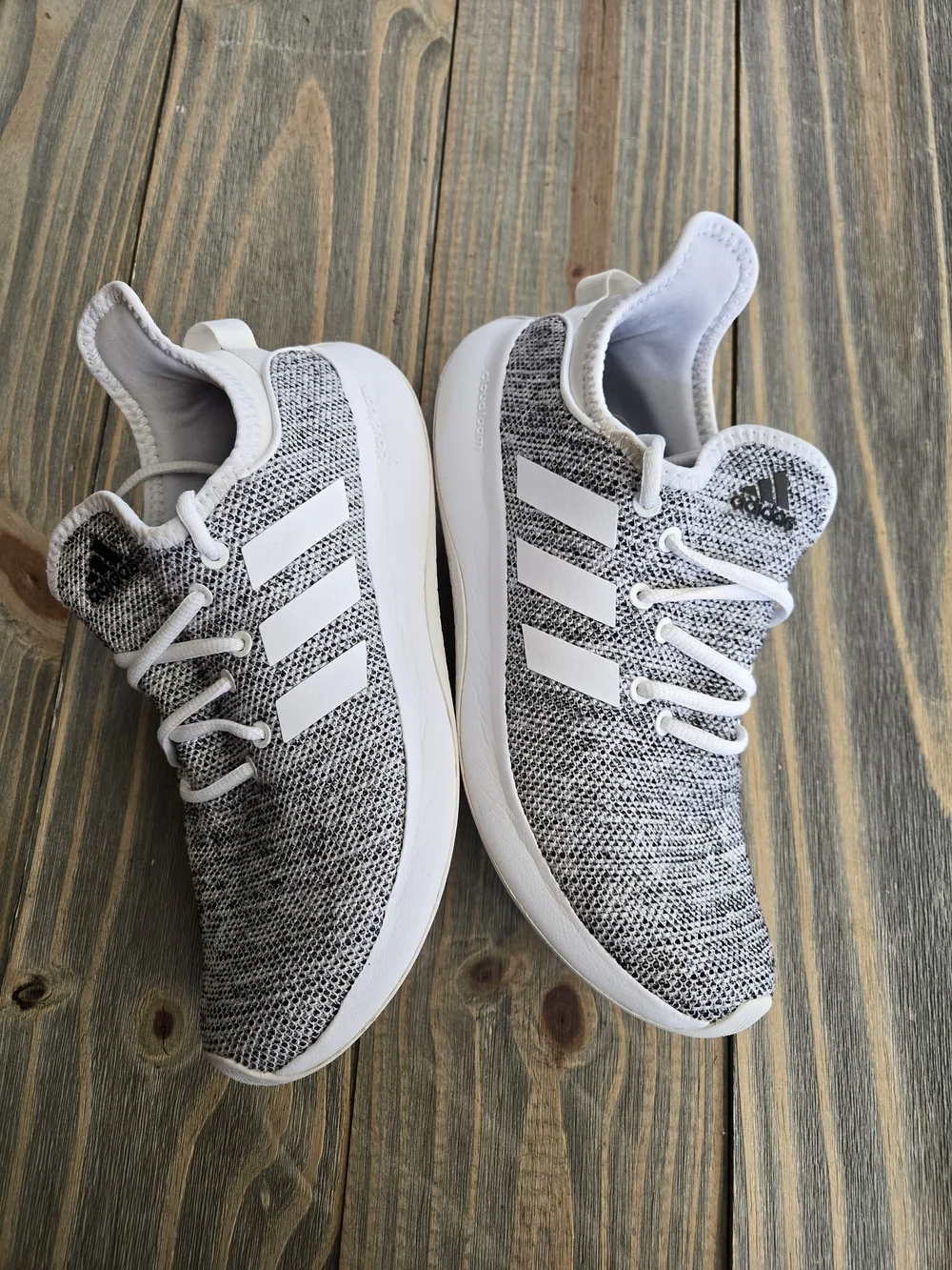 Adidas Cloudfoam Pure Athletic Sneakers IF3393 Cloud White/Core Black Women Sz 8